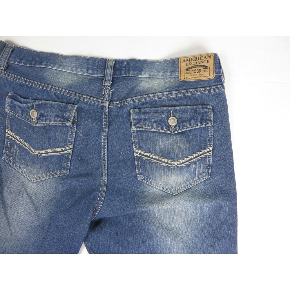 Mens American Exchange Light Distress Skater Baggy Jeans 42 X 35